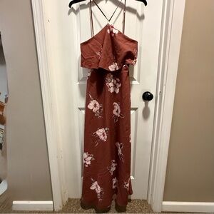 Onetheland Elegant Floral Maxi Dress, Size M